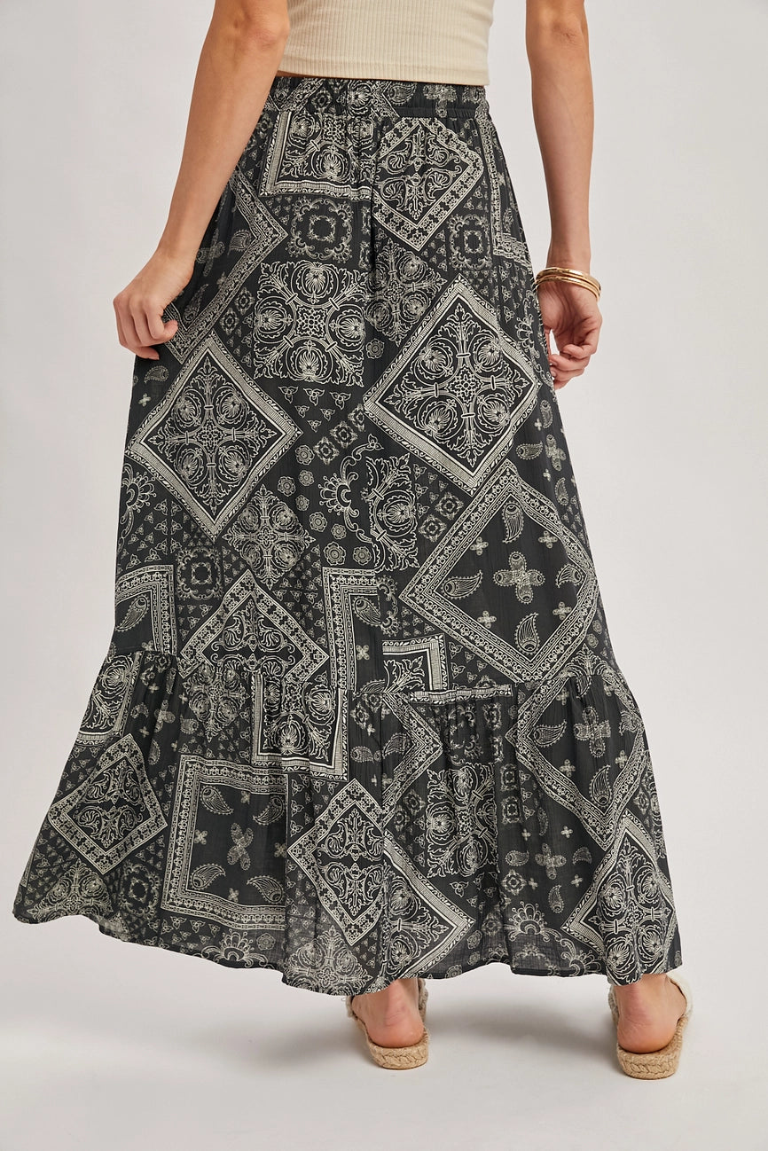 Ashton Boho Button Down Maxi Skirt