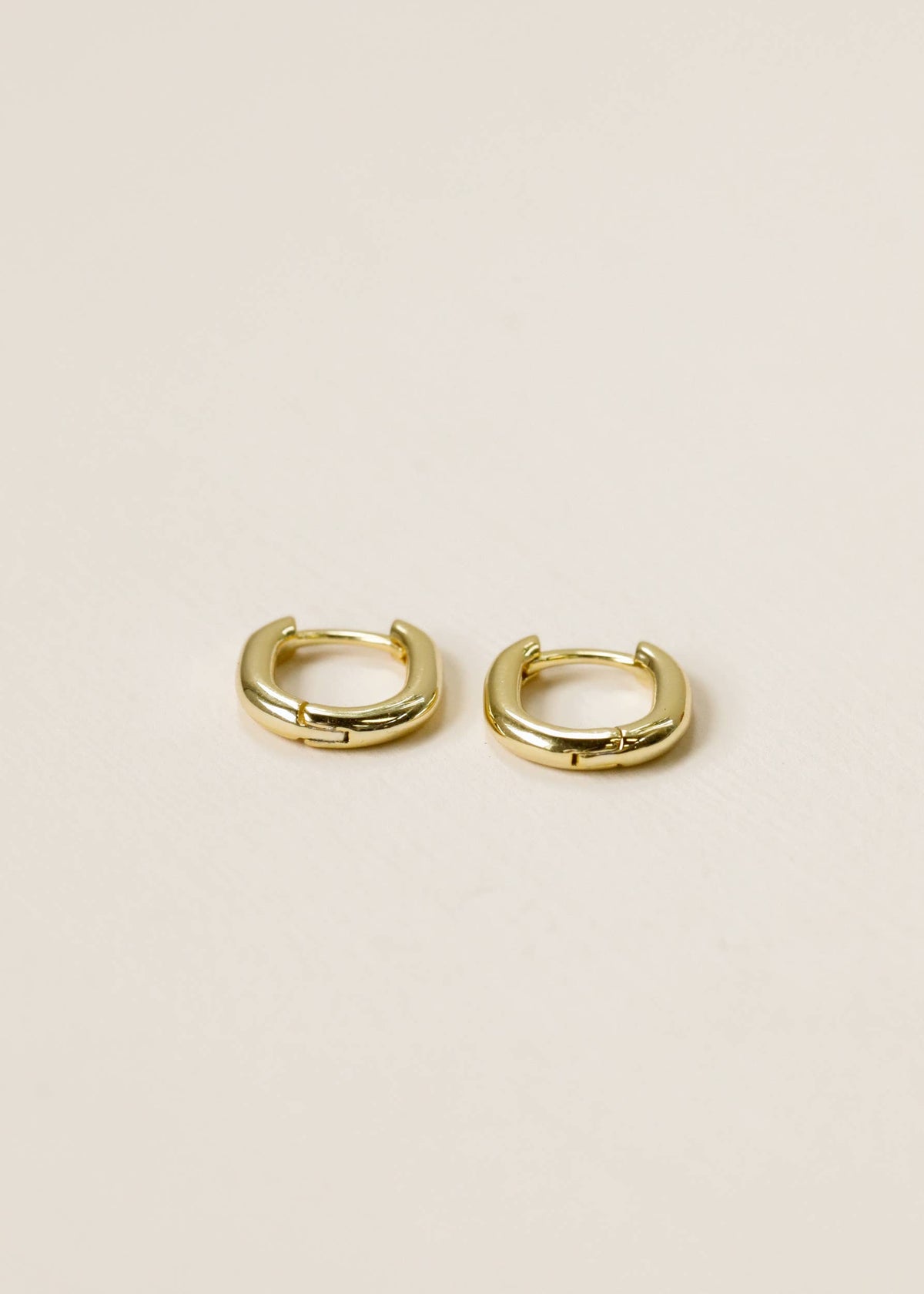 Gold Small Rectangle Hoop