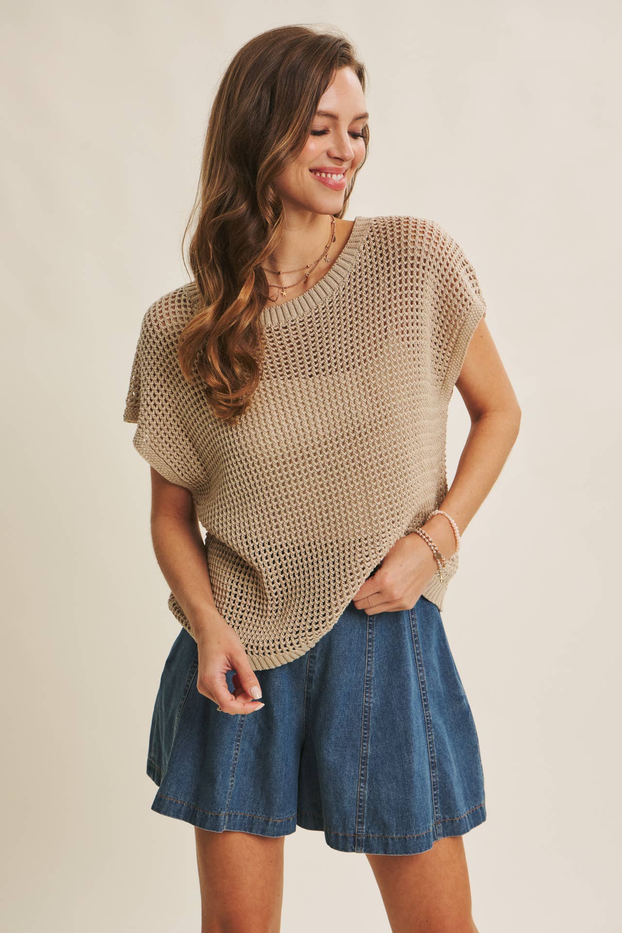Bailey Fishnet Sweater Tee