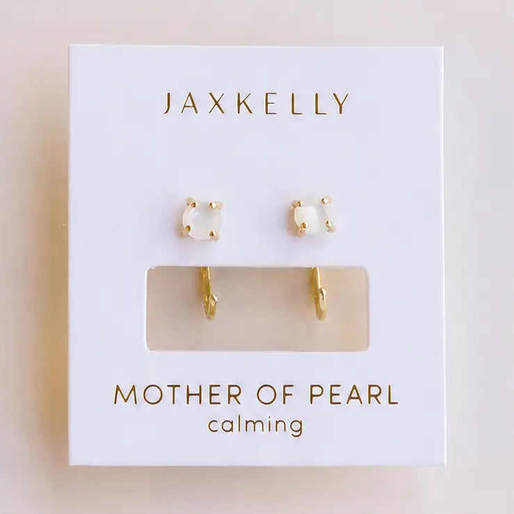 Gemstone Huggie Earrings