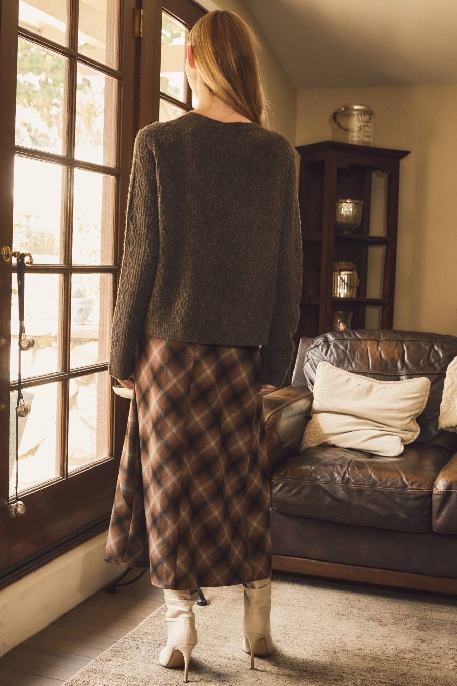 Tara Cropped Cable Knit Cardigan