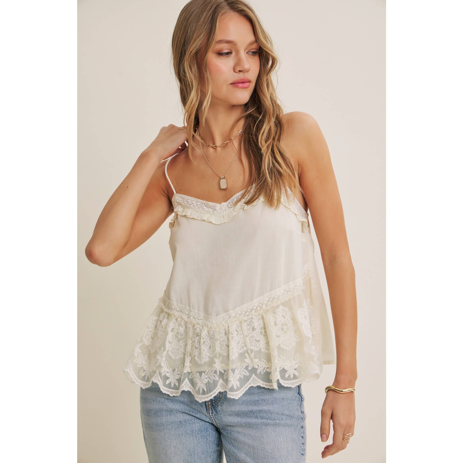Vanessa Lace Flare Tank