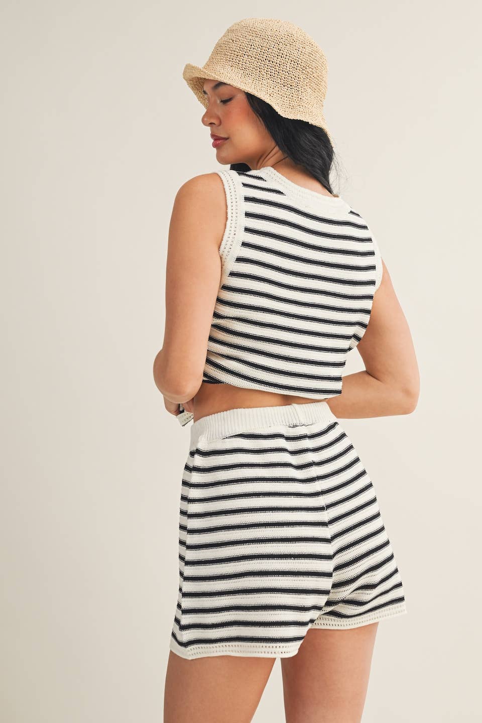 Jasmine Striped Crochet Tank