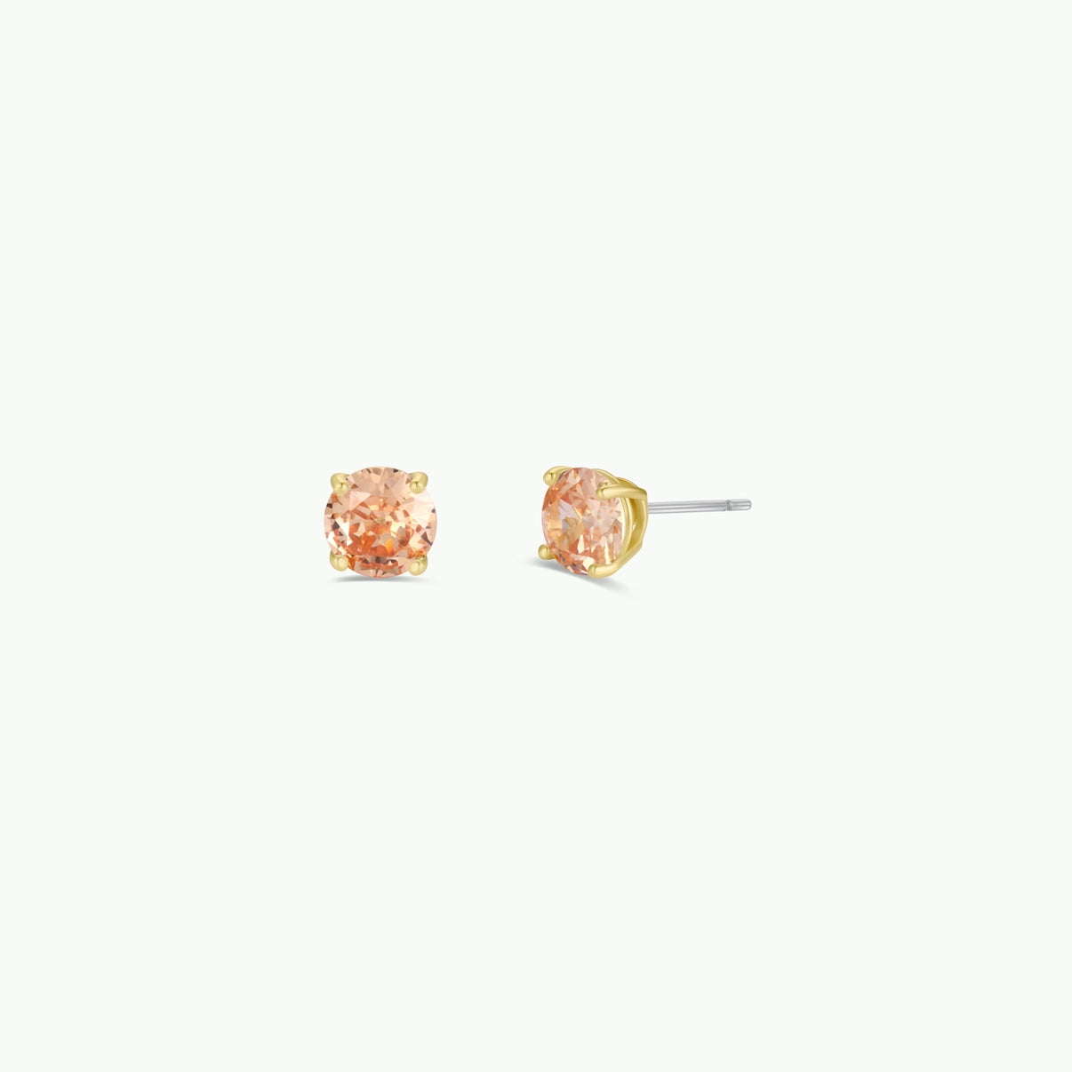 Round Gemstone Gold Earrings
