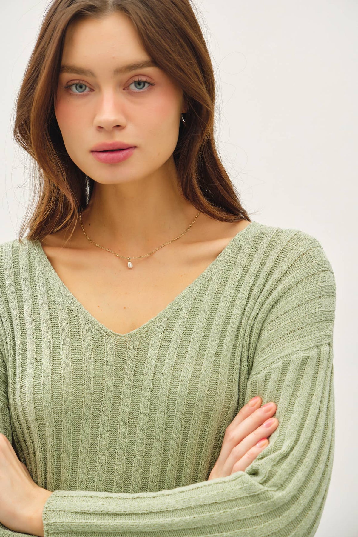 Verity Ribbed V Neck Sweater