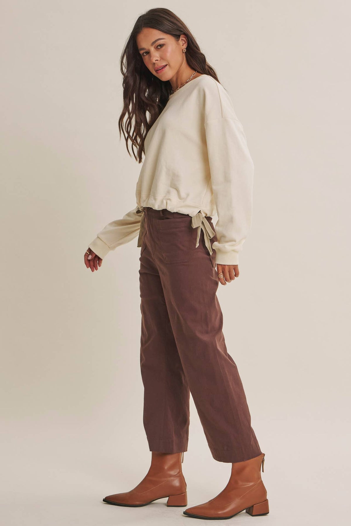 Katie Cotton Linen Cropped Pant