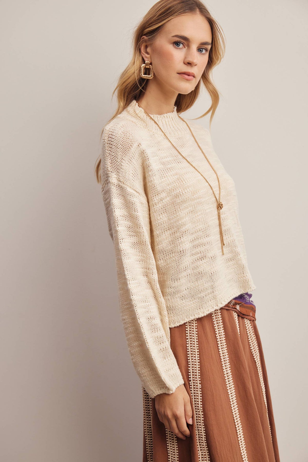 Brittany Mockneck Marled Sweater