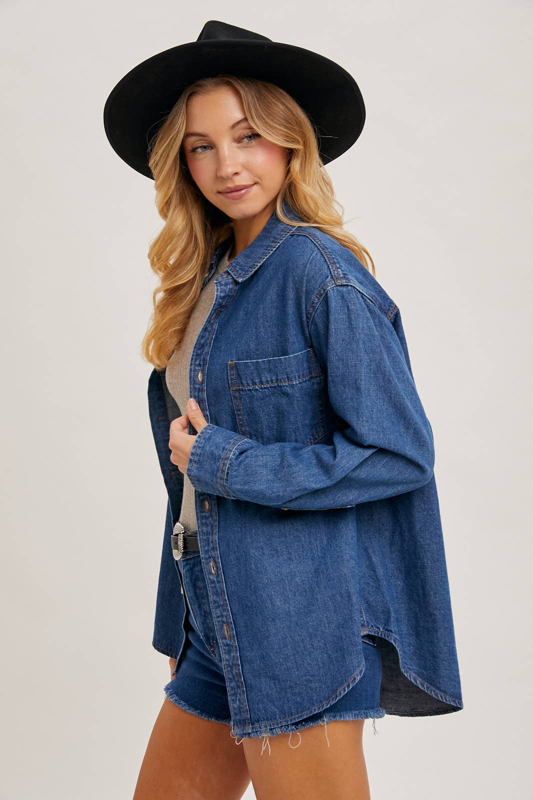 Ella Denim Button Down Shirt