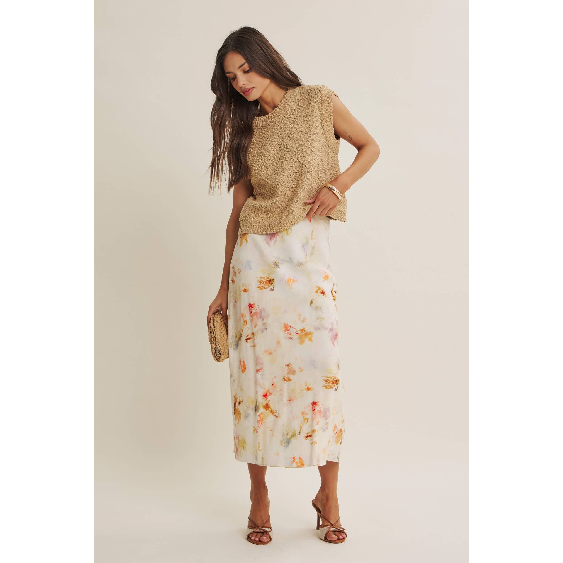 Vivian Abstract Midi Skirt