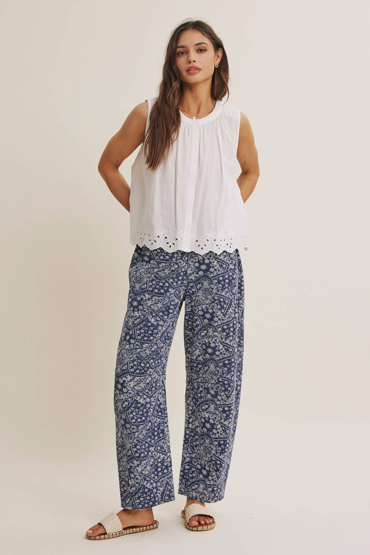 Billie Paisley Barrel Pants