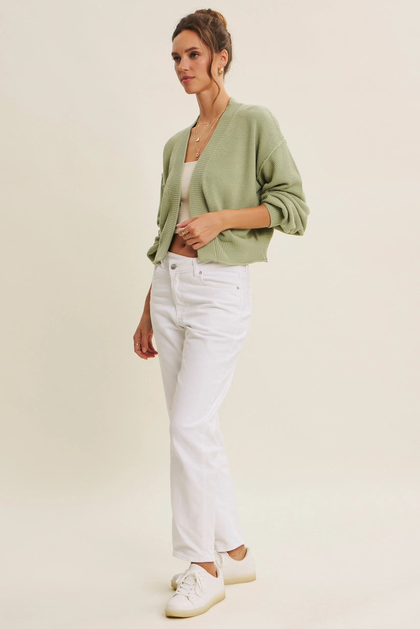 Rachel Waffle Open Cardigan