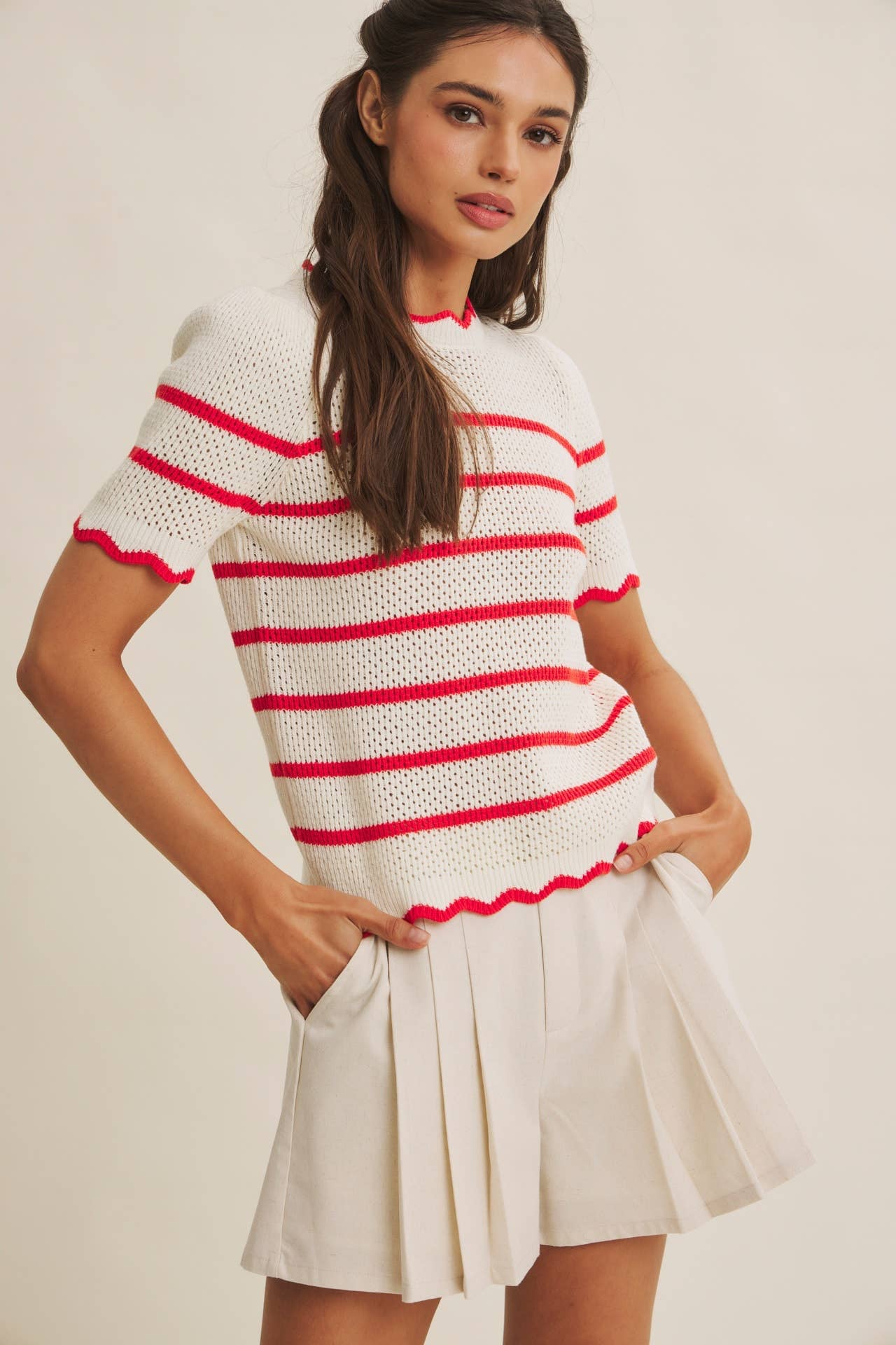 Diana Crochet Striped Sweater