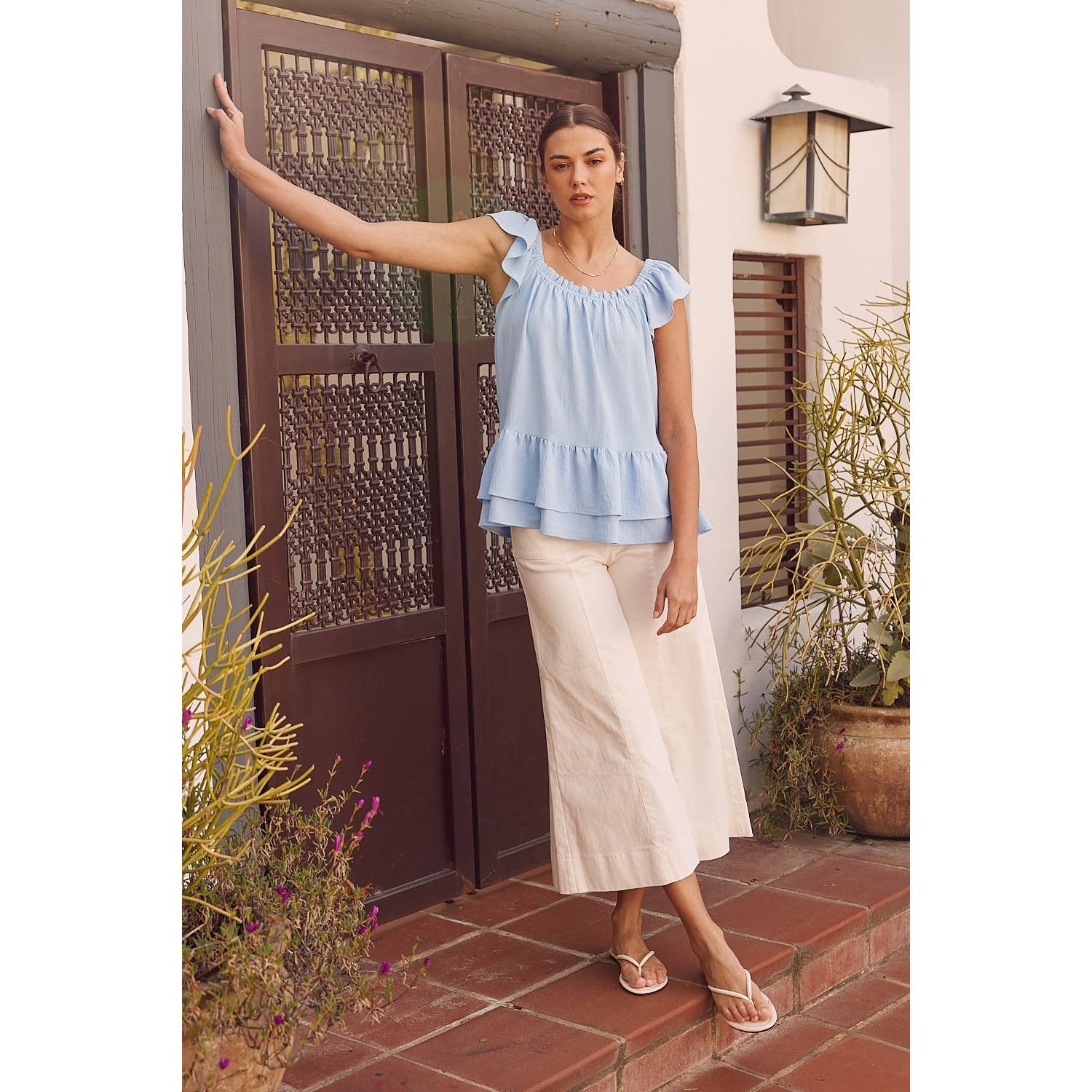 Louise Ruffled Peplum Top