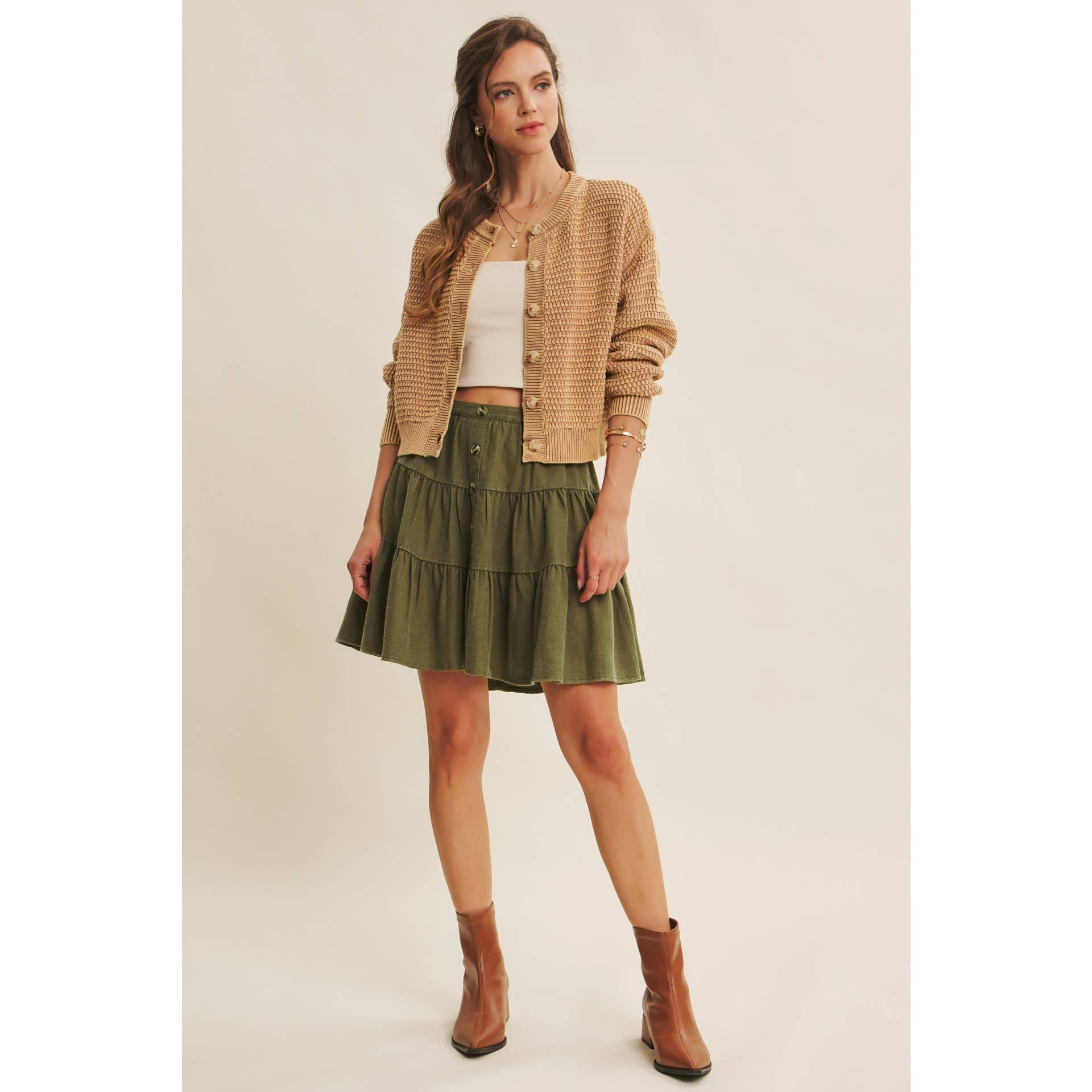 Emmie Washed Ruffle Mini Skirt