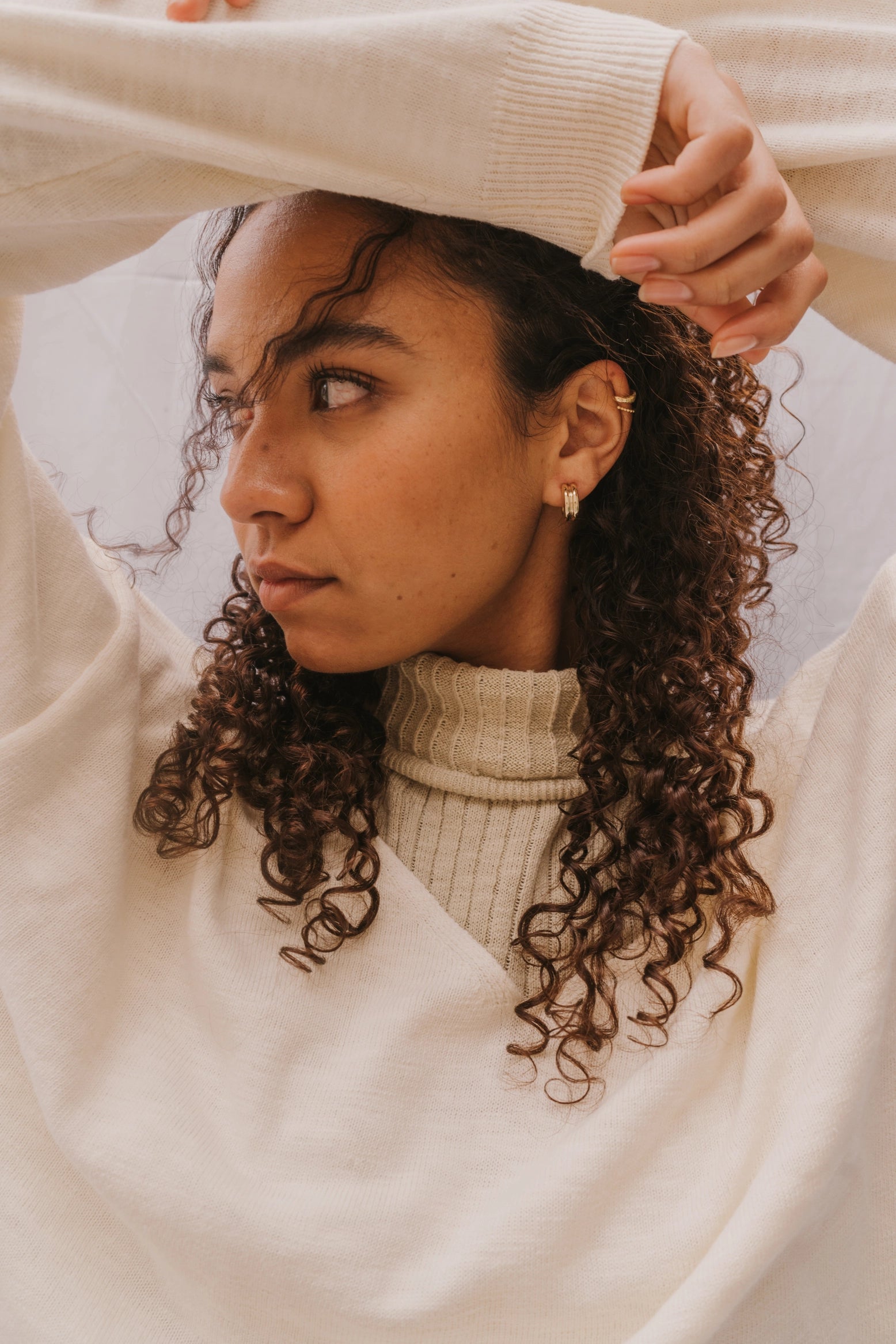 Small Bold Double Hoop Earrings