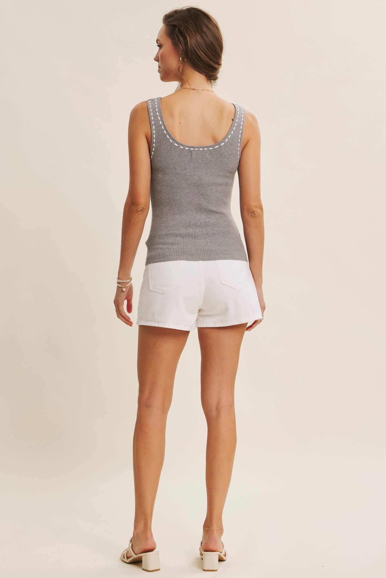 Lara Contrast Stitch Sweater Tank