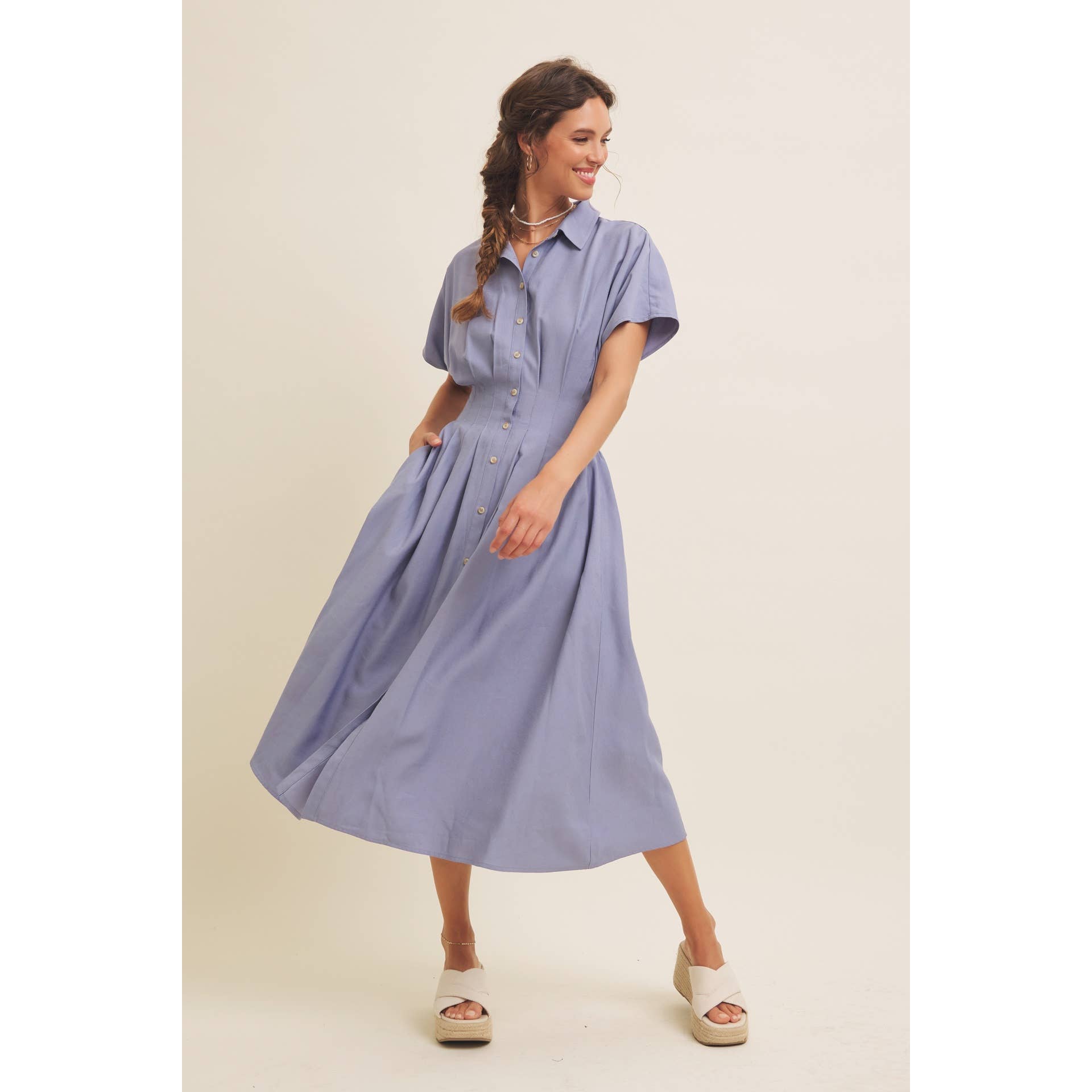 Peyton Pleated Midi Dress