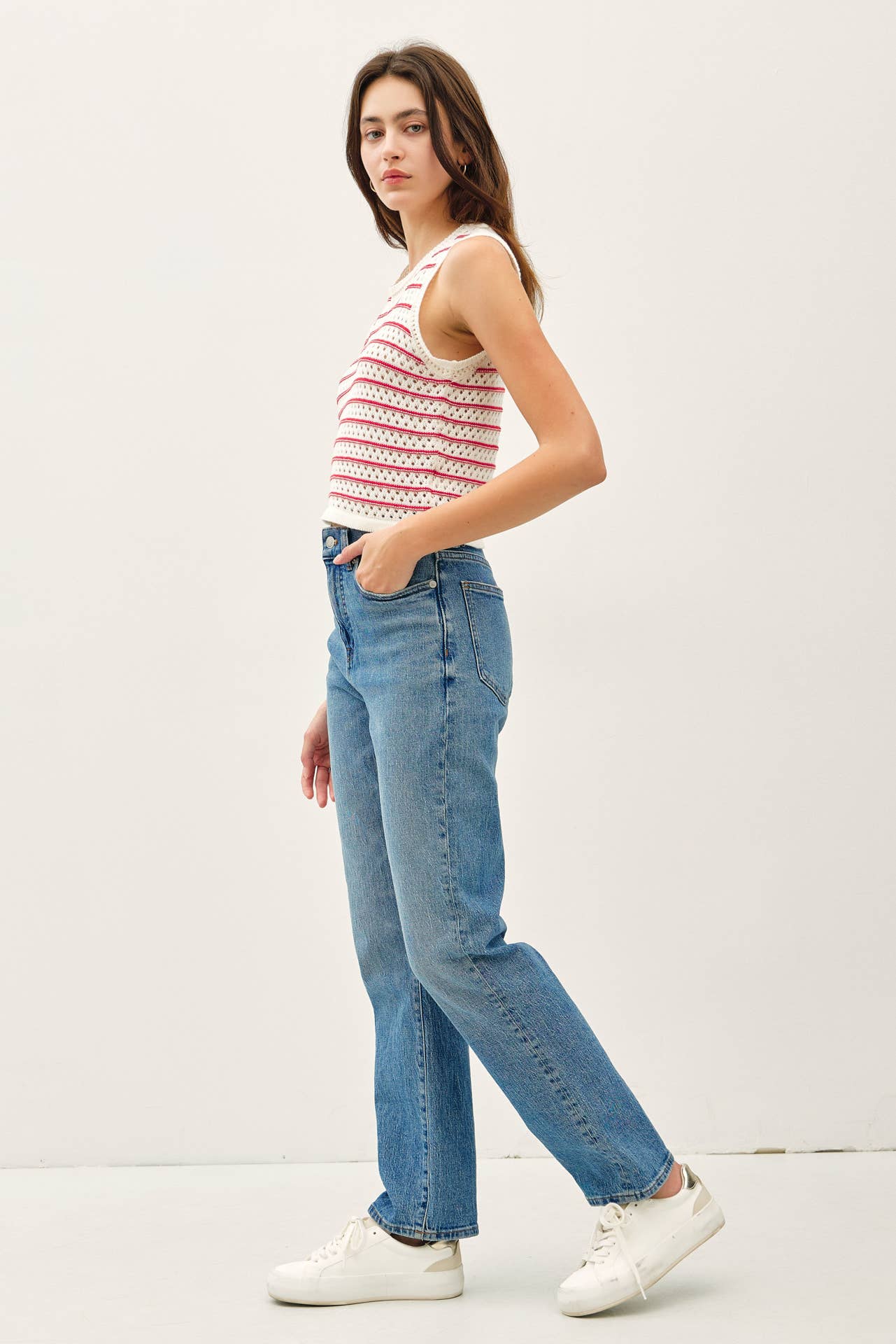 Zoe Striped Sweater Tank