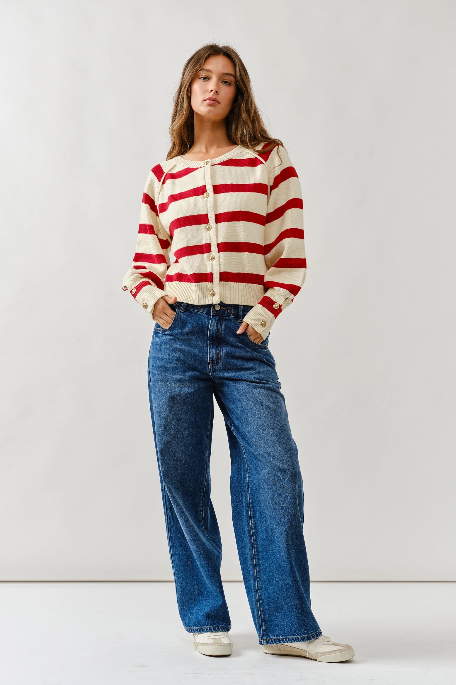 Dani Striped Raglan Cardigan