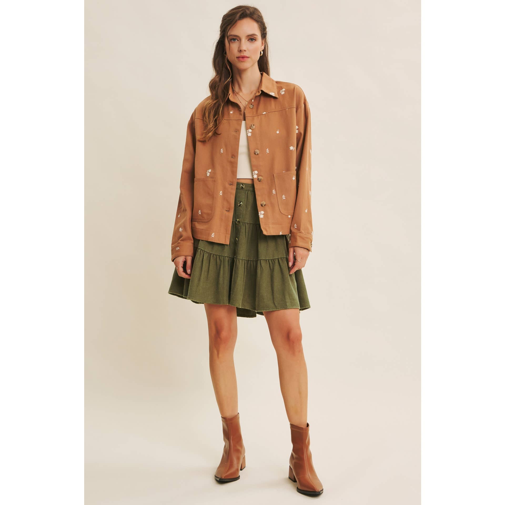 Emmie Washed Ruffle Mini Skirt