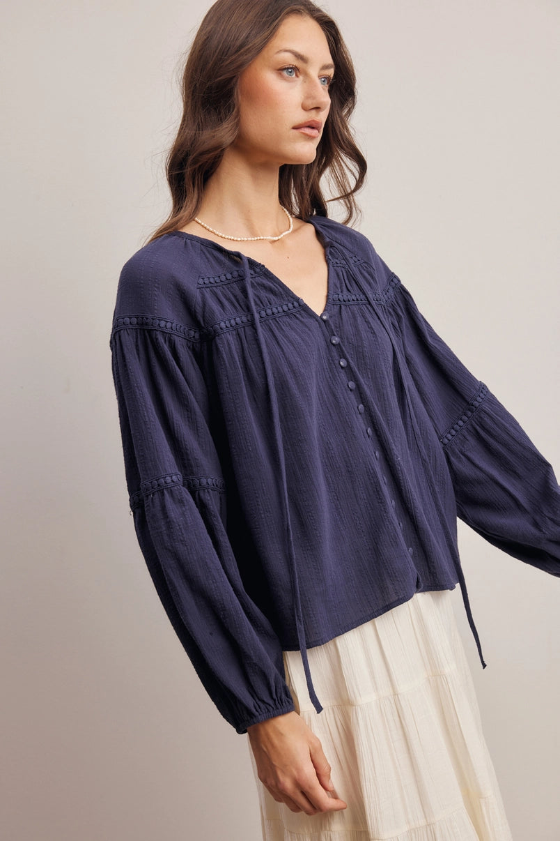 Justine Cotton Peasant Blouse