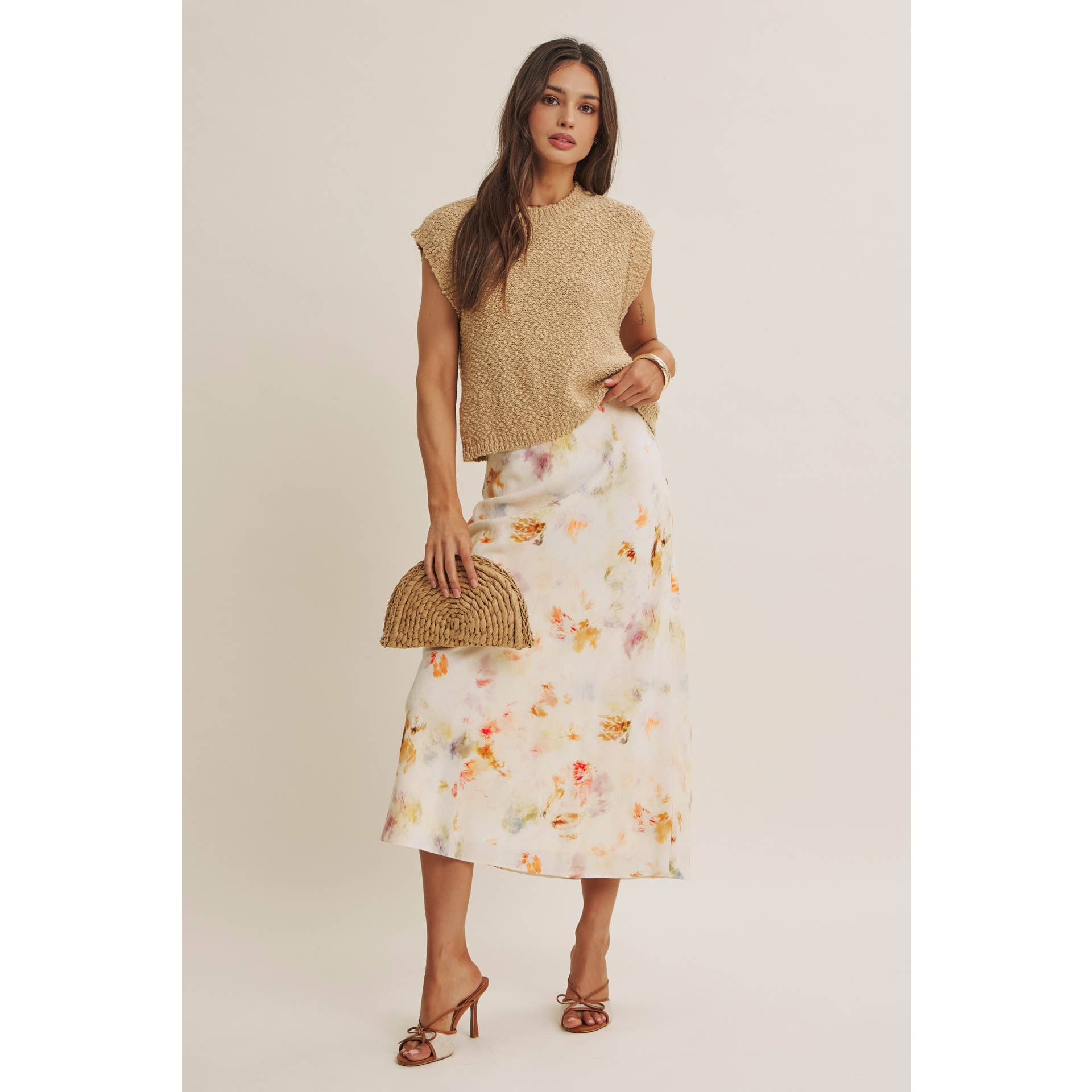 Vivian Abstract Midi Skirt