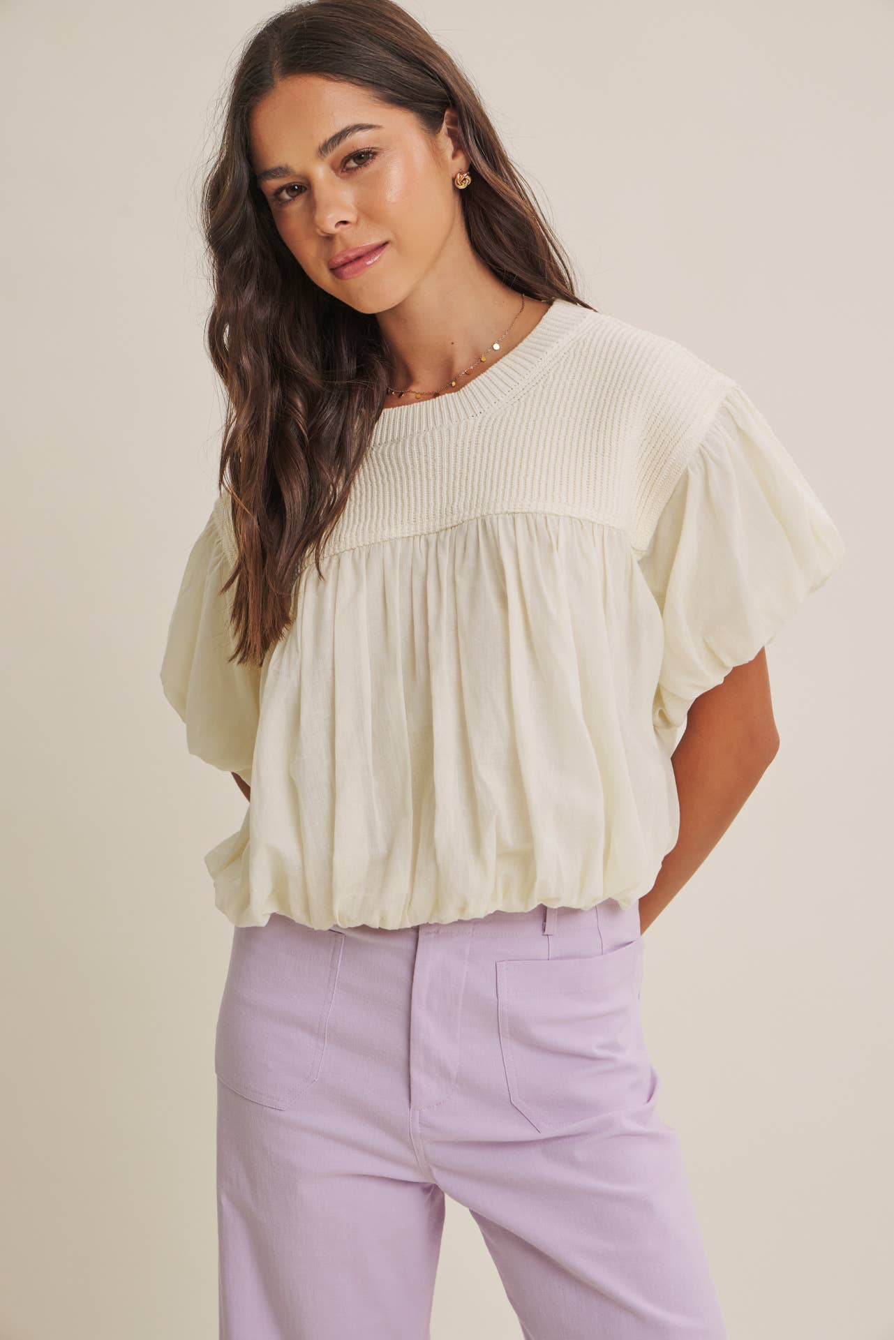 Brynlee Bubble Sweater Top
