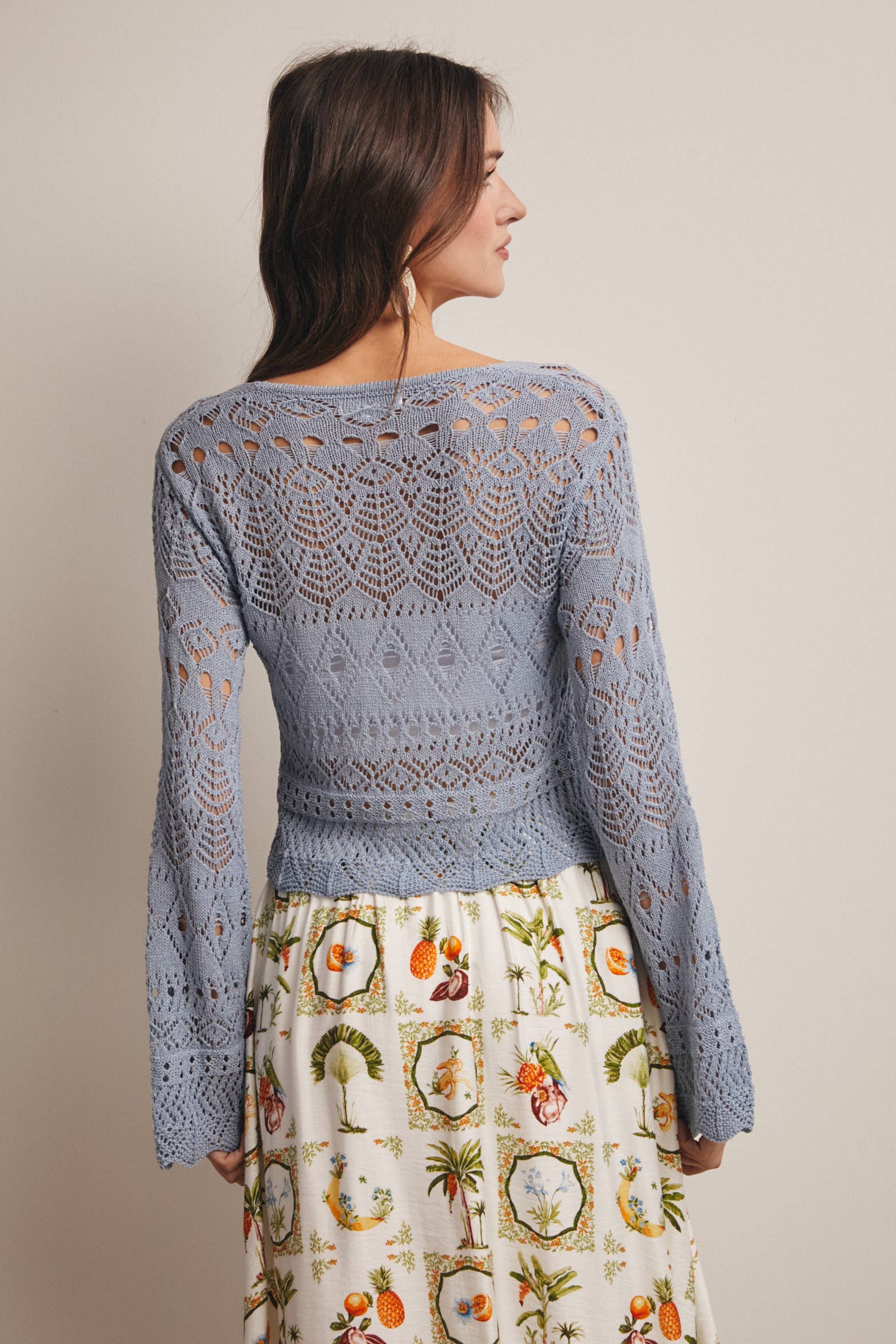 Bella Crochet Tie-Front Cardigan