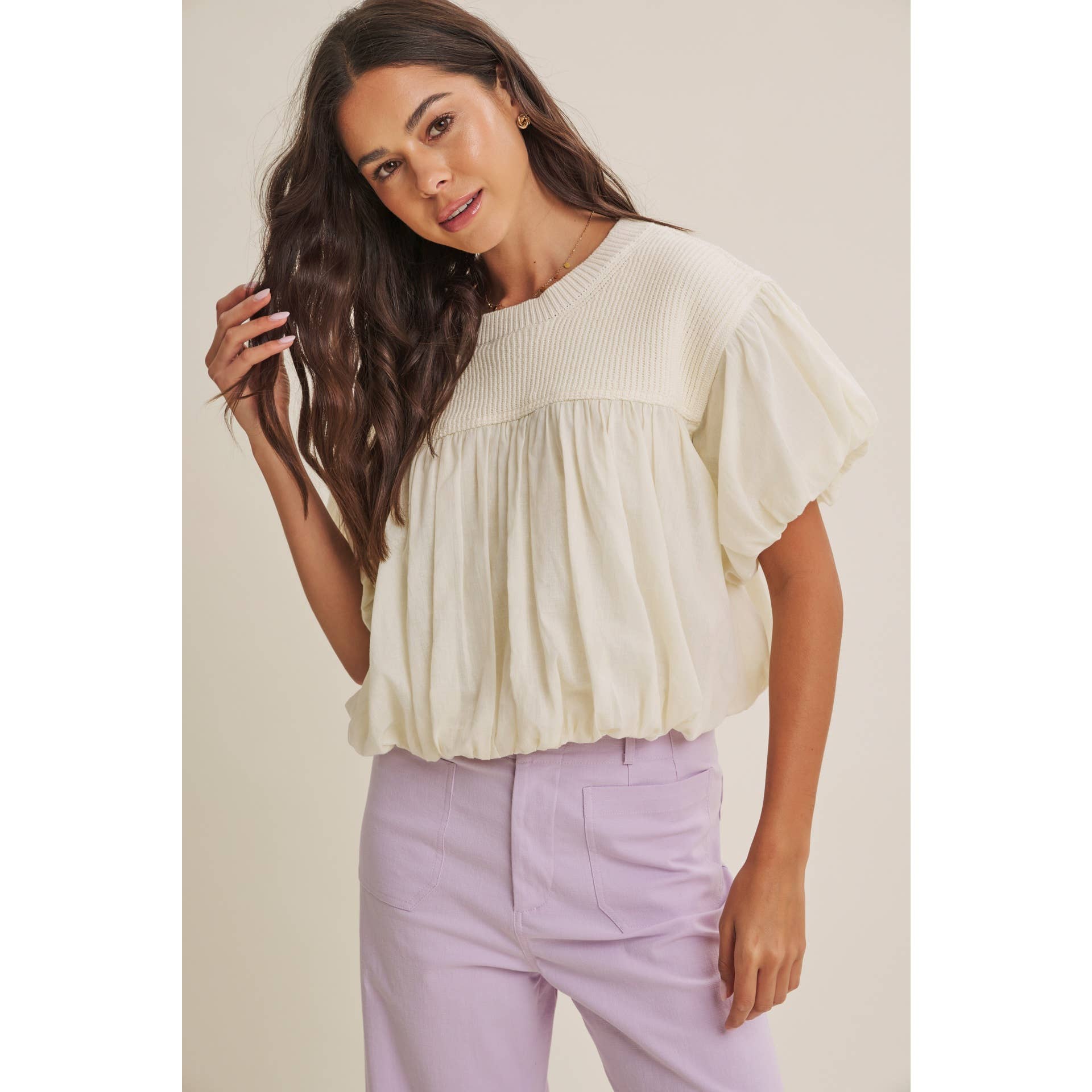Brynlee Bubble Sweater Top