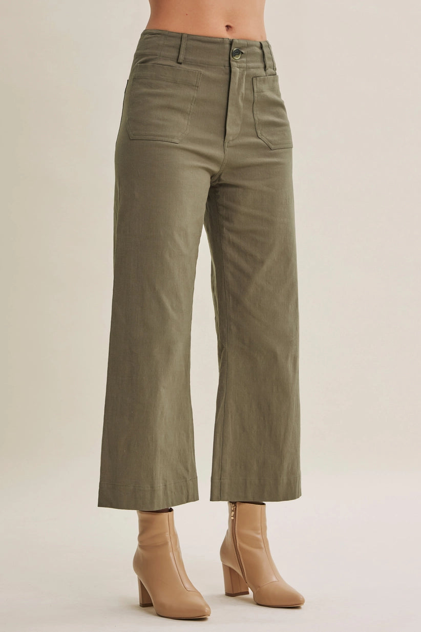 Katie Cotton Linen Cropped Pant