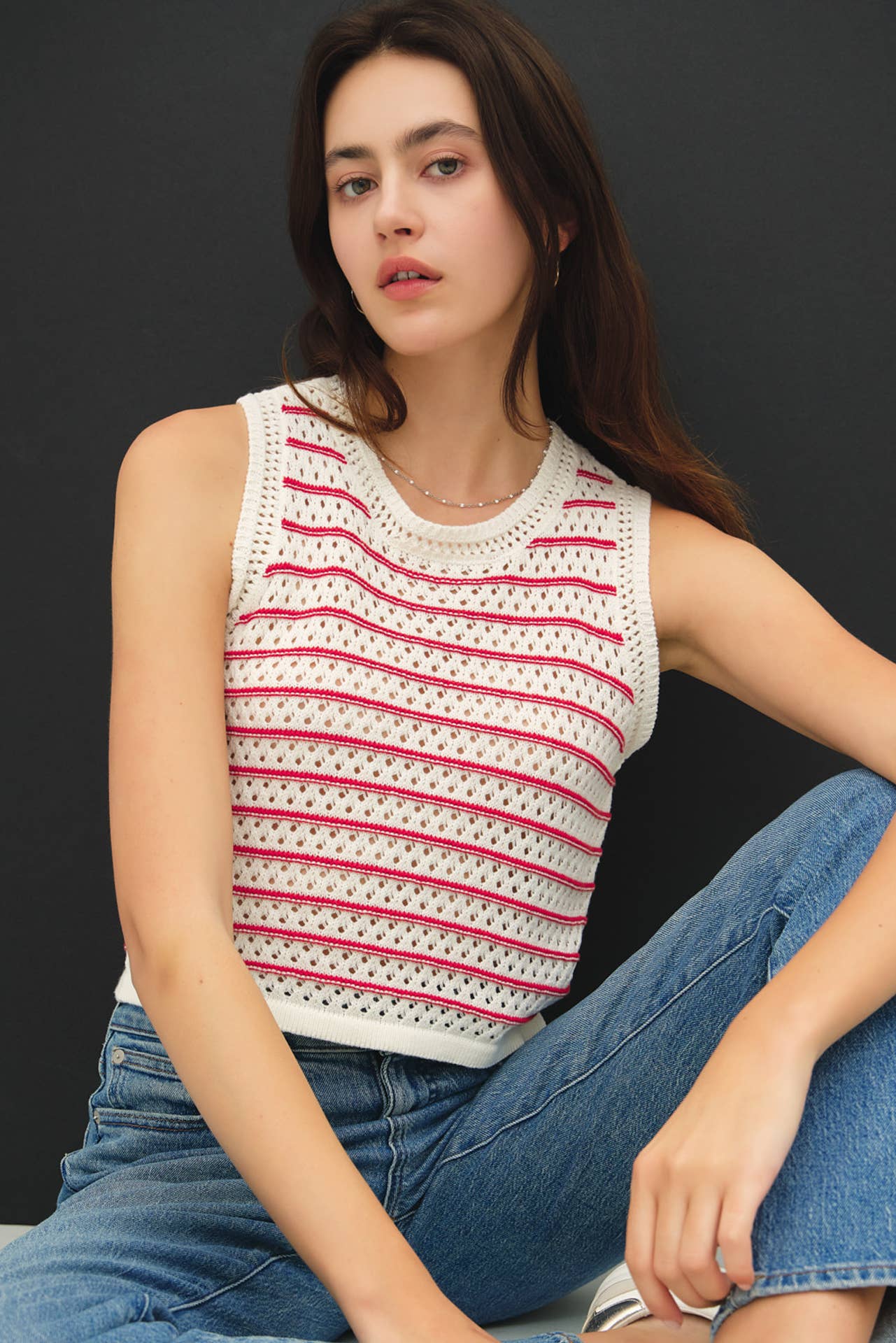 Zoe Striped Sweater Tank