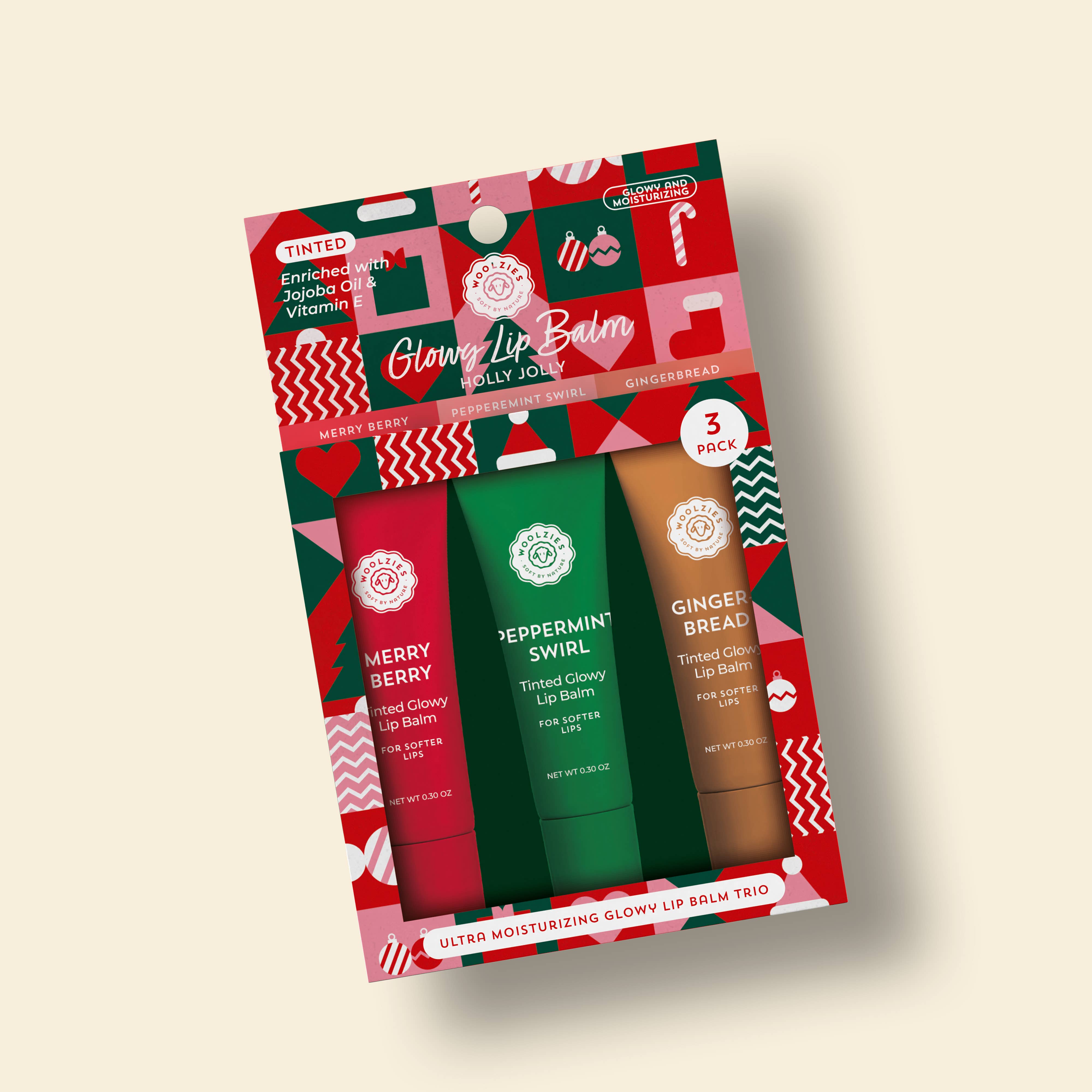 Glowy Lip Balm Trio - Holly Jolly