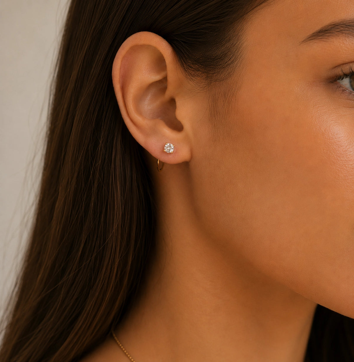 Gemstone Huggie Earrings