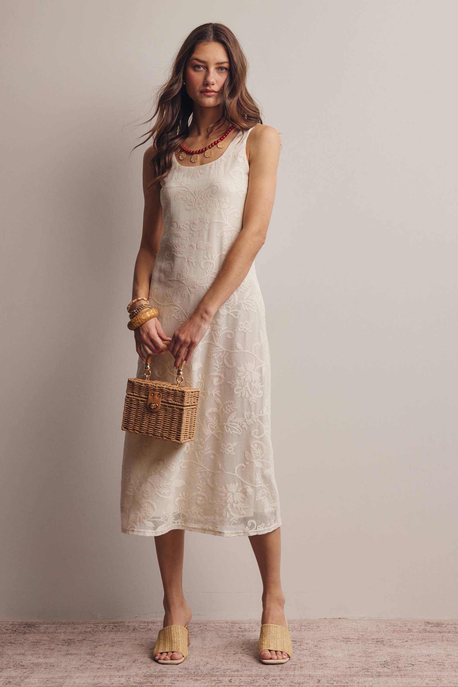 Zara Lace Midi Slip Dress
