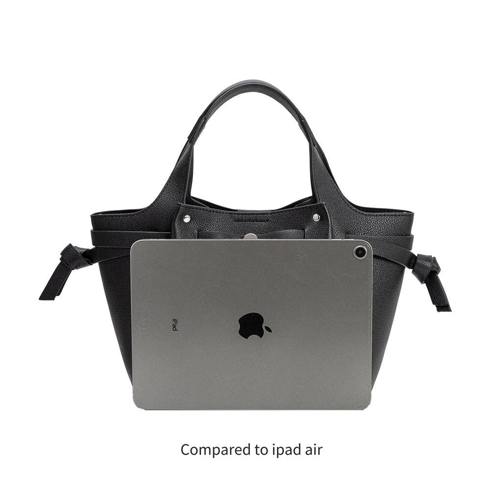 Avril Caramel Recycled Vegan Leather Top Handle Bag