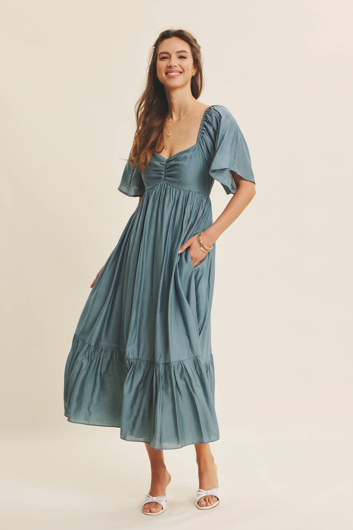 Kyla Sweetheart Midi Dress
