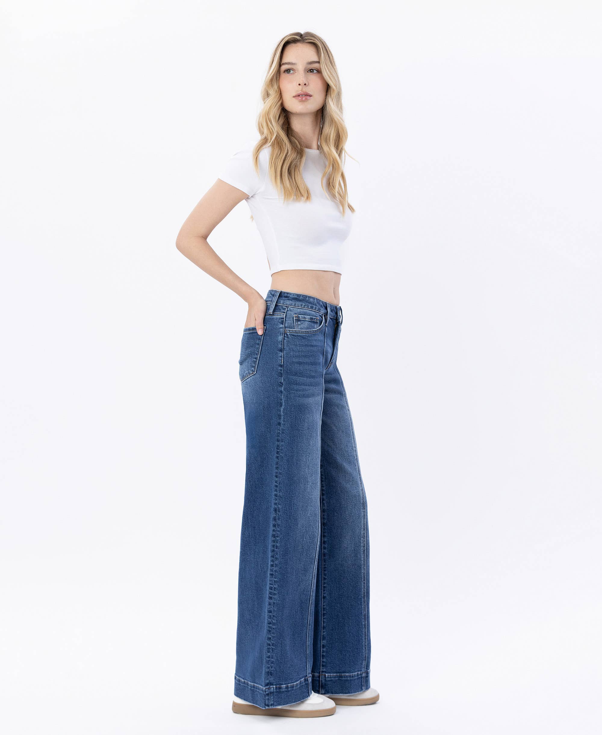 Jackie Seamed Wide Leg Trouser Jean