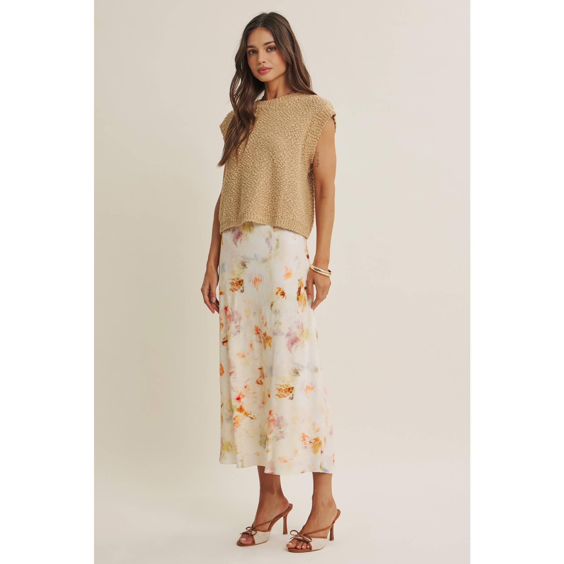 Vivian Abstract Midi Skirt