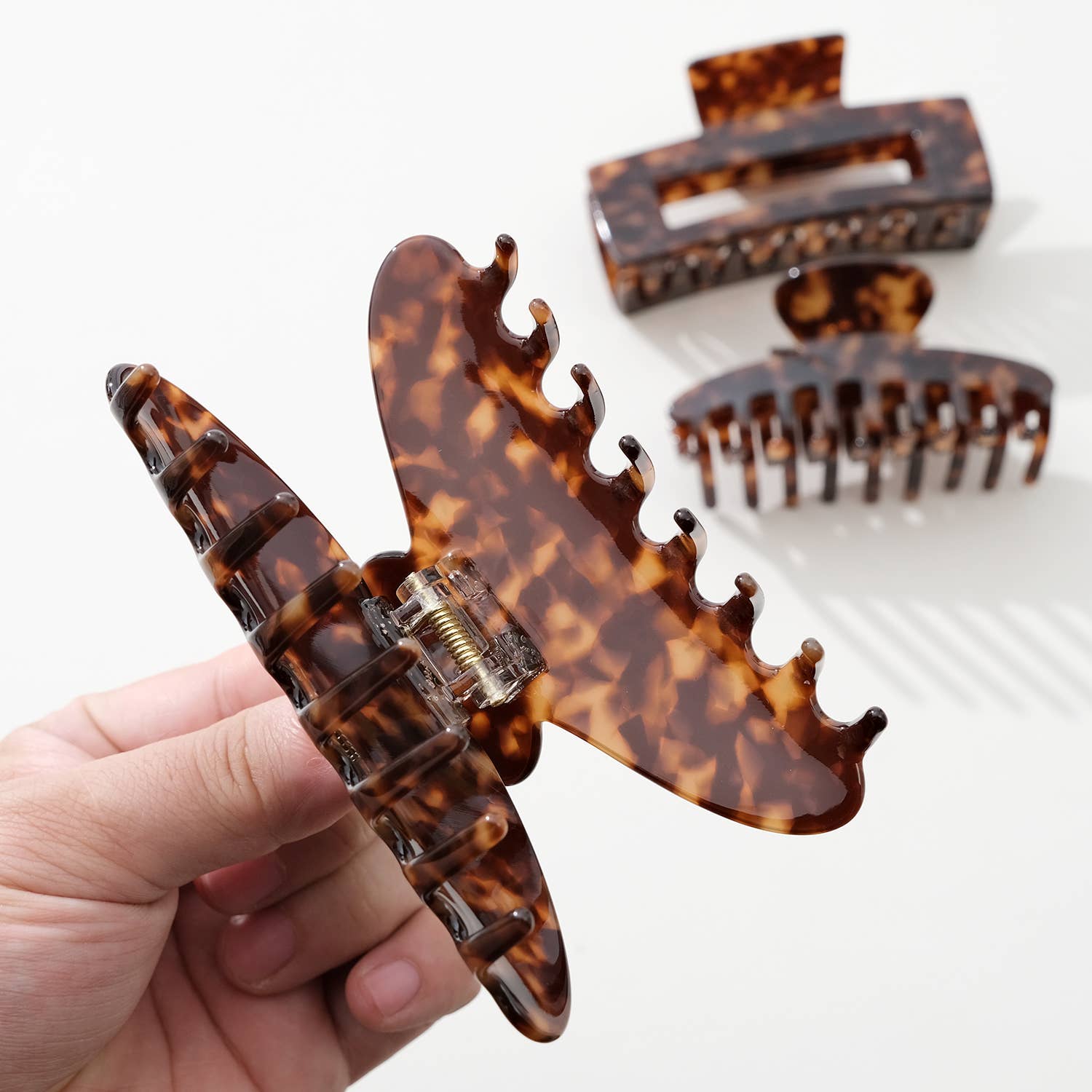Deep Tortoise Large Claw Clips