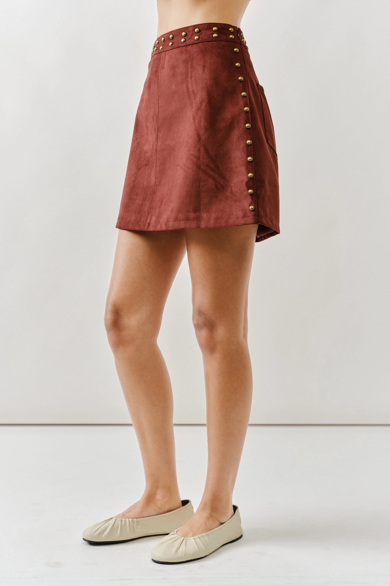 Laura Studded Suede Mini Skirt