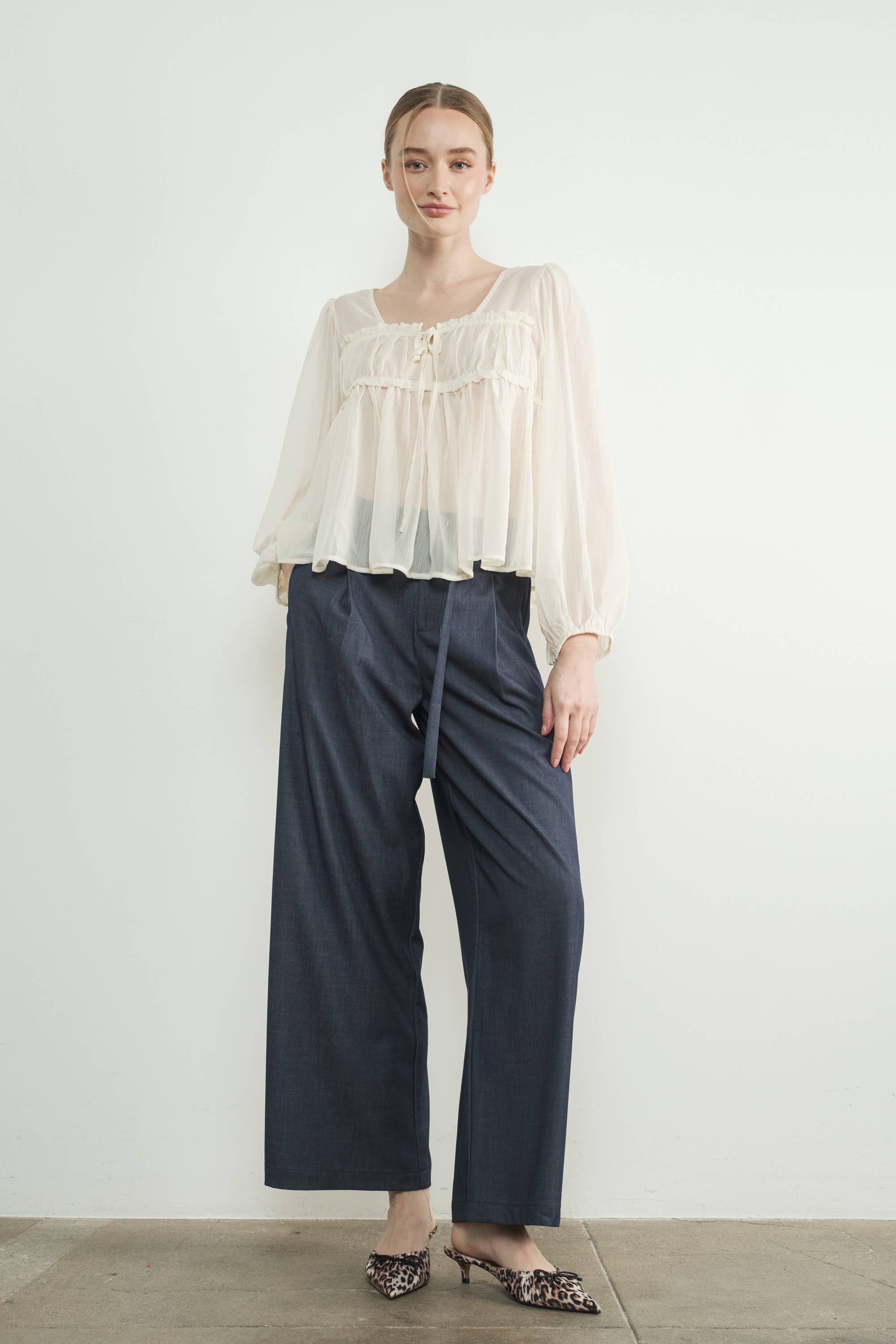 Sloan Wide Leg Denim Trouser