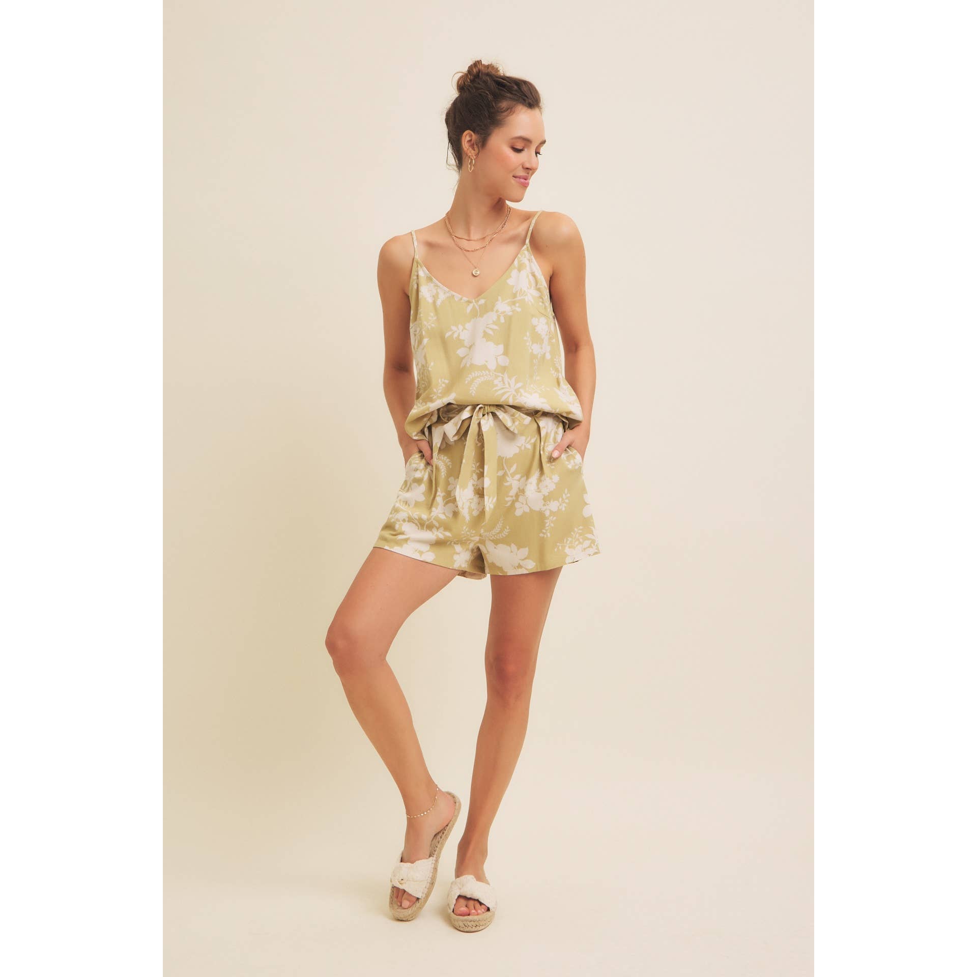 Simone Floral Linen Tank