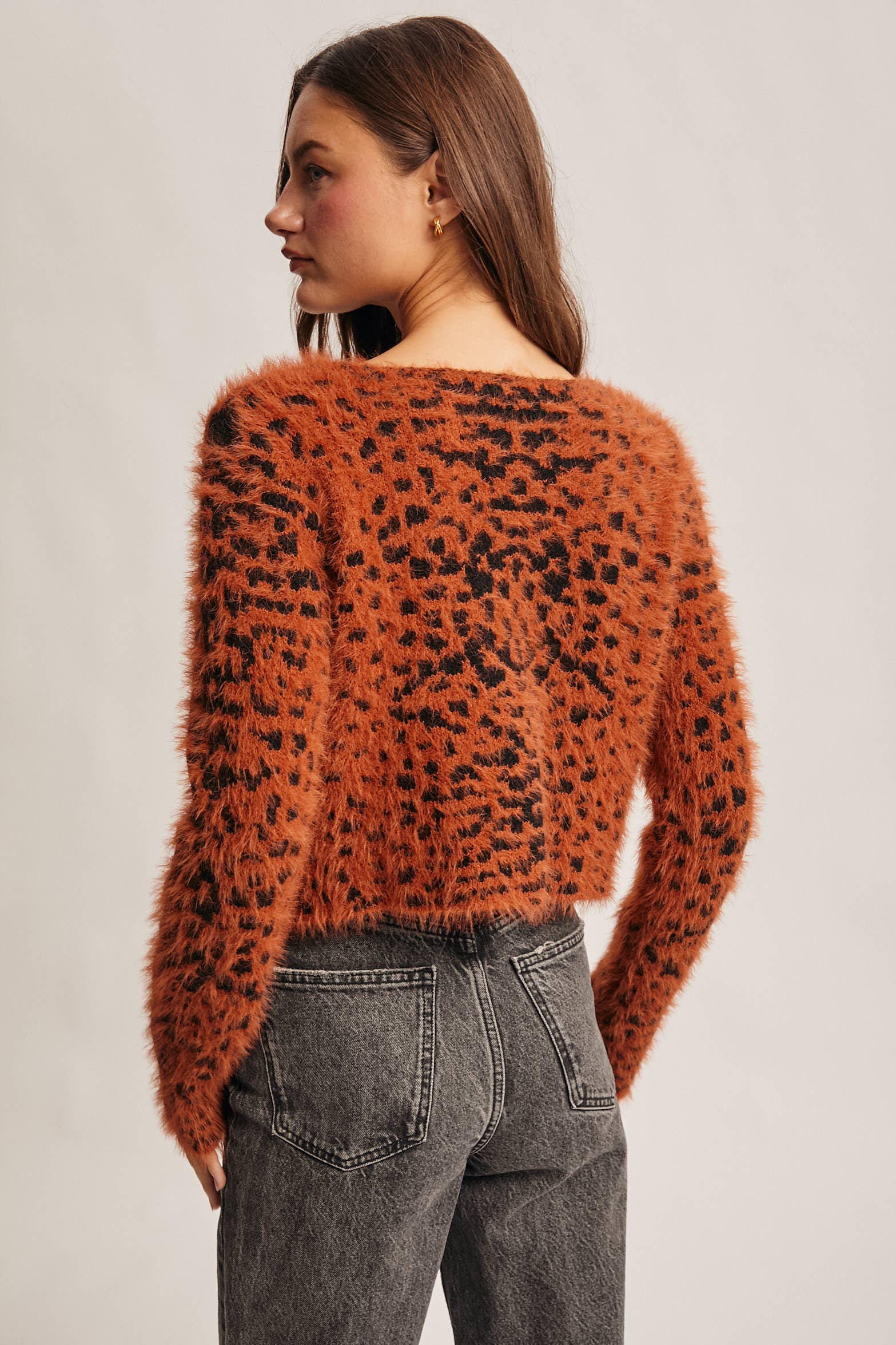 Hanna Fuzzy Leopard Cardigan