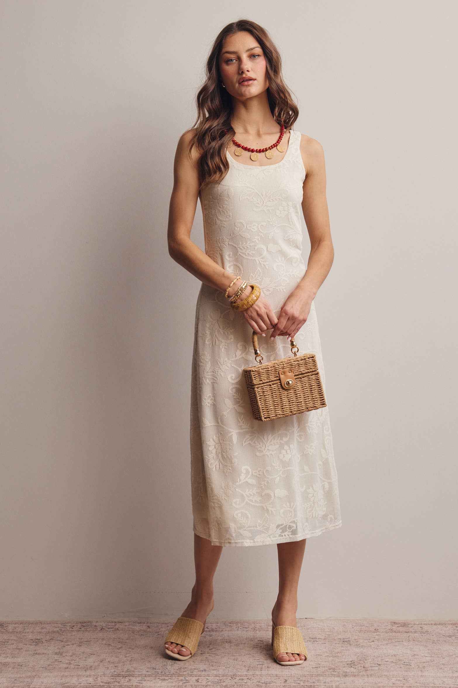 Zara Lace Midi Slip Dress