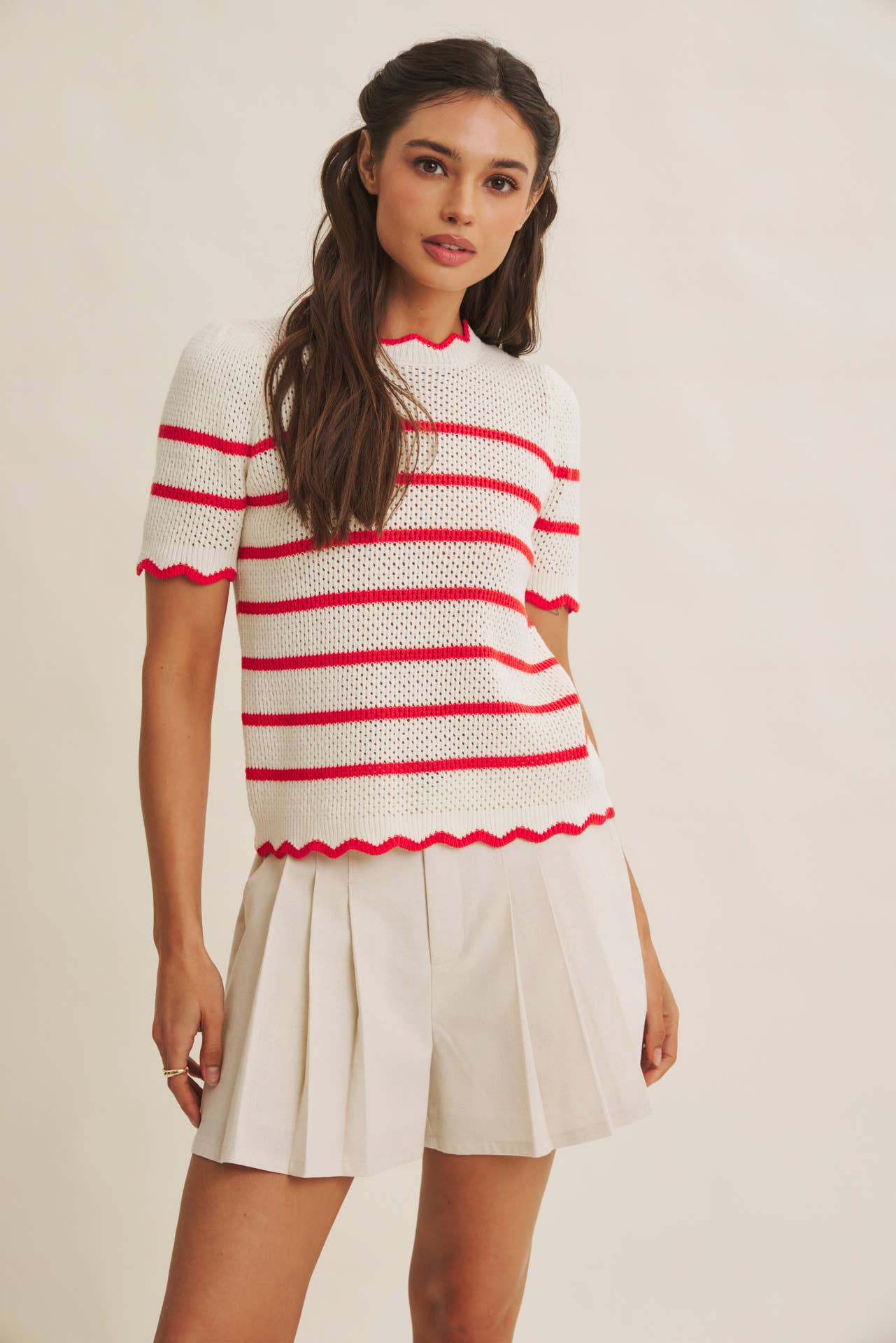 Diana Crochet Striped Sweater