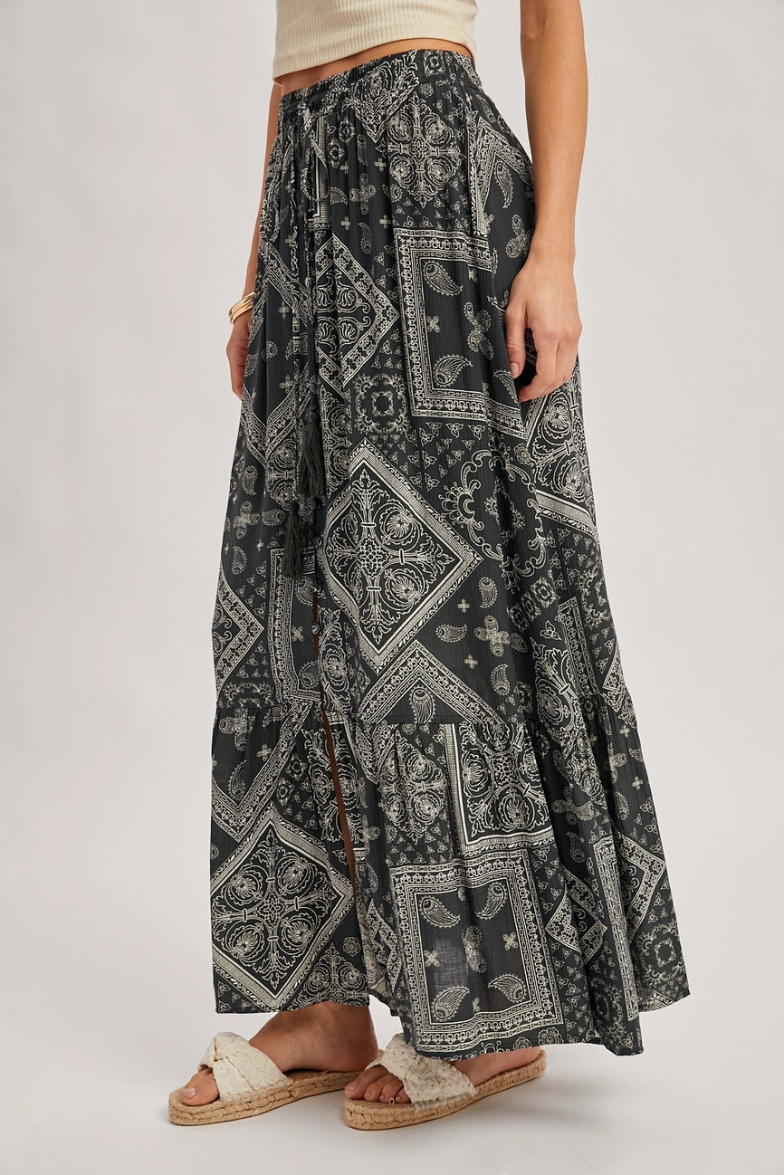 Ashton Boho Button Down Maxi Skirt