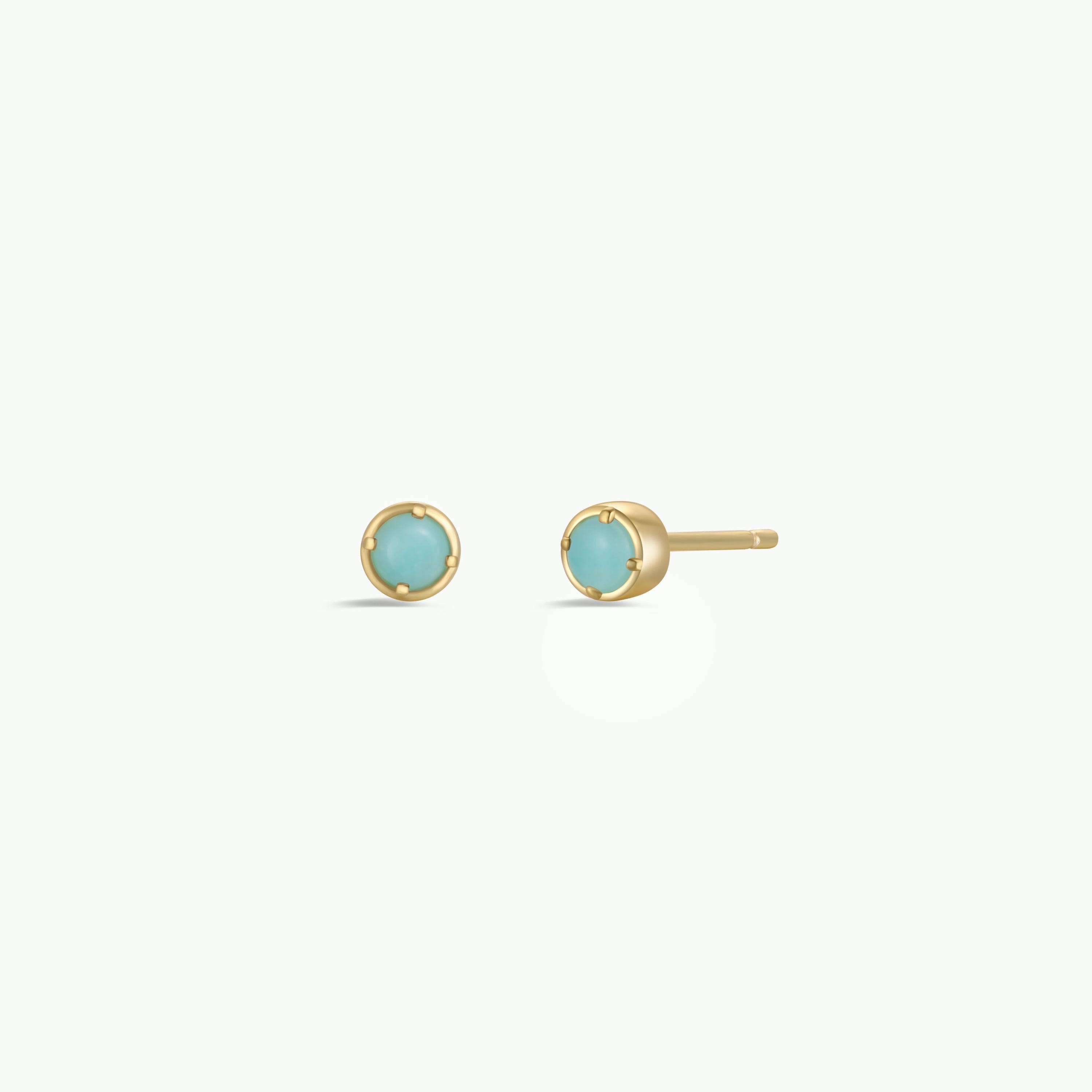 Simple Stud Gold Gemstone Earrings