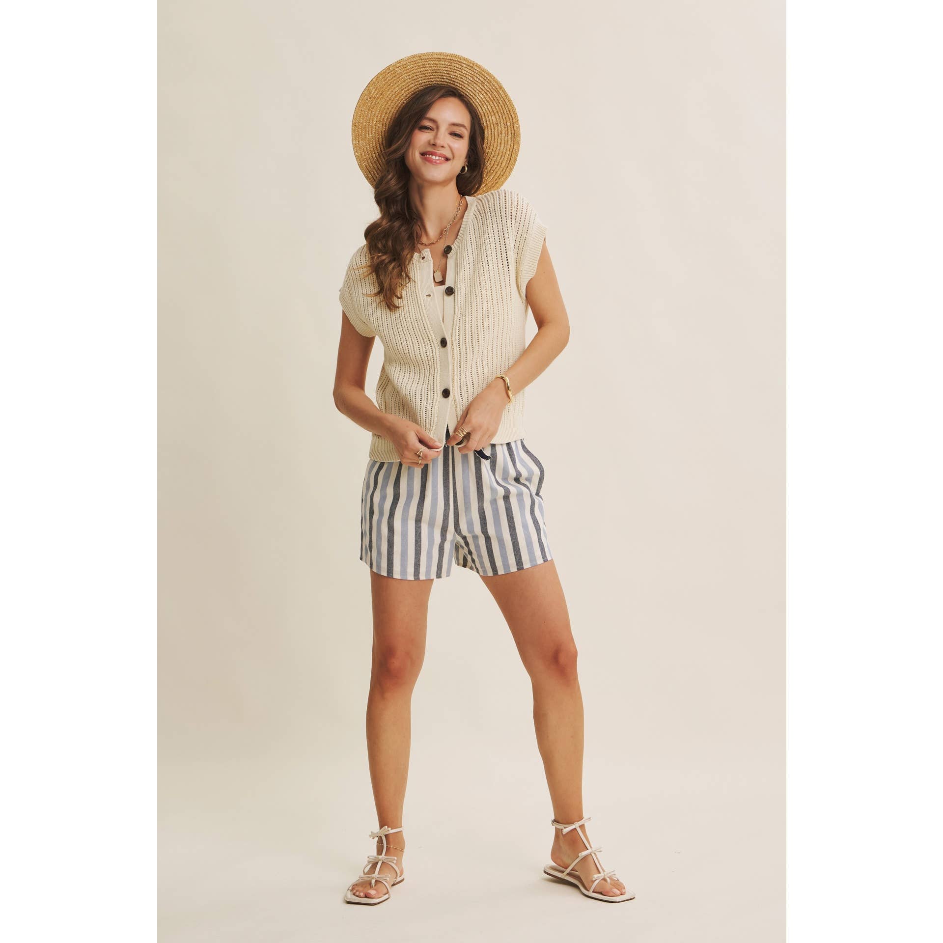 Bri Button Down Sweater Tee