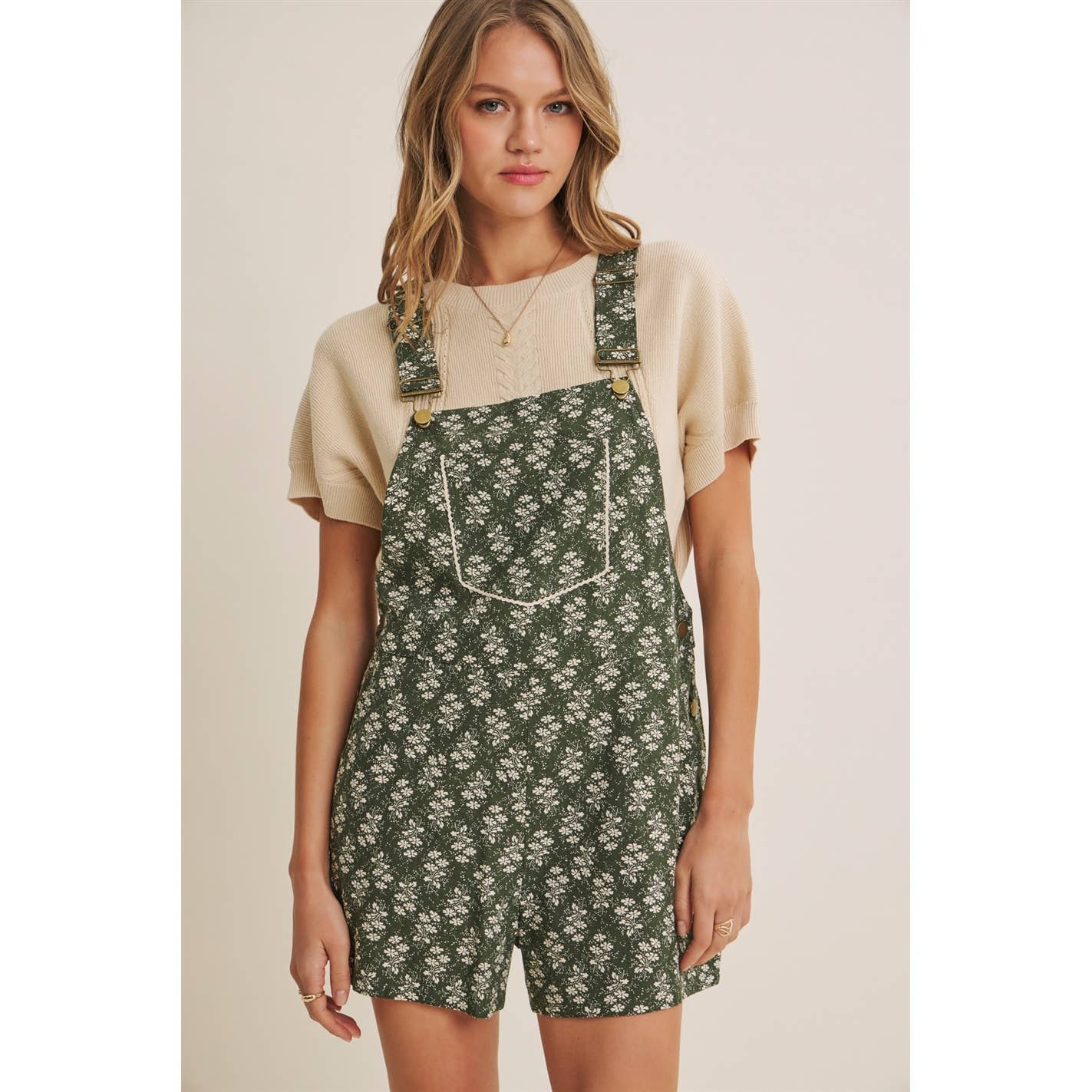 Kimmy Floral Short Overalls