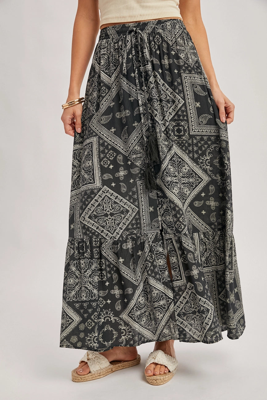 Ashton Boho Button Down Maxi Skirt